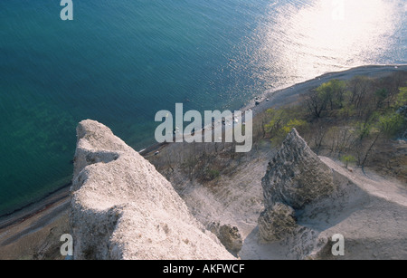 Kreide, Felsen und Ostsee, Blick vom Victoriasicht, Deutschland, Rügen, Nationalpark Jasmund Stockfoto