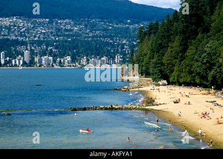 Stanley Park Beach auf English Bay in Vancouver, Britisch-Kolumbien Stockfoto