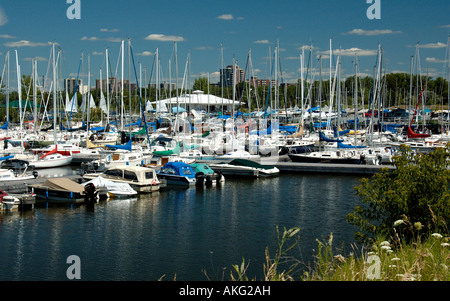 Kanada, Ottawa, Nepean, Britannia Yacht Club, Yachten, Segelboote, vertäute, Marina Stockfoto