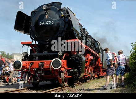 Anzeige der erhaltenen Dampflokomotiven während der 30. Geburtstagsfeiern, Bochum Eisenbahnmuseum (größte Länder) in Deutschland. Stockfoto