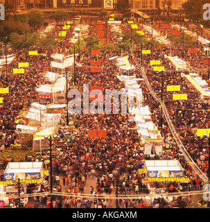 Luftaufnahme der Blumenmarkt während Chinese New Year Eve, Causeway Bay, Hong Kong Stockfoto