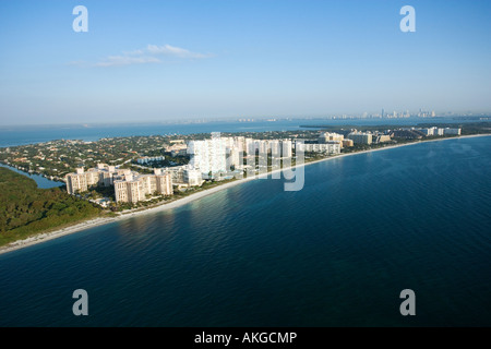 Luftaufnahme des Resort Gebäude am Strand von Key Biscayne Flordia Stockfoto