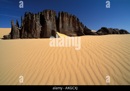 Algerien, Sahara, Tassili Hoggar (Ahaggar Berge), Zinn Akachaker Stockfoto