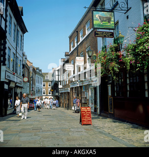 Straße Einkaufsstadt der Shrewsbury Grafschaft Shropshire England Großbritannien Stockfoto