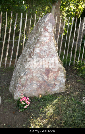 Joe Strumer Gedenkstein beim Glastonbury Music Festival Pilton Farm Somerset England Stockfoto