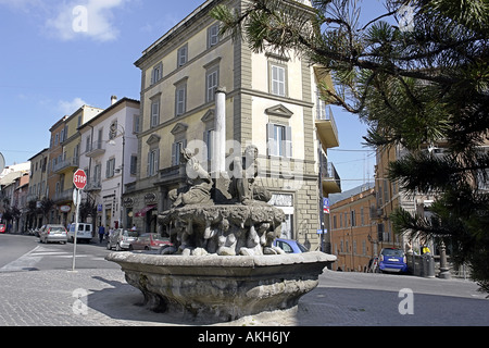 Anlegen von Gefangenen auf Moor Brunnen oder Fontana dei Mori in Marino, in der Nähe von Rom Italien Stockfoto