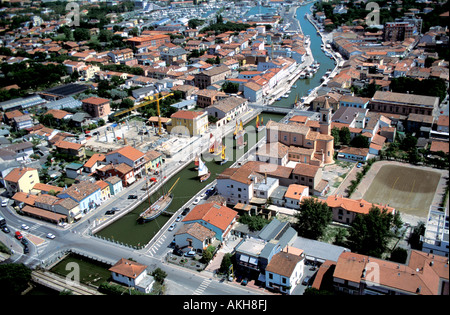 Luftaufnahme, Cesenatico, Emilia Romagna, Italien Stockfoto