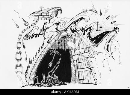 Zeichnung Sharon Scott Leeds West Yorkshire England UK Stockfoto