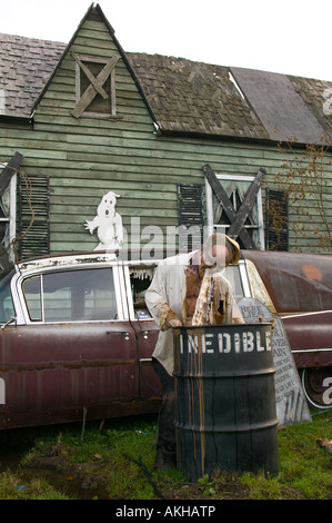 Geisterhaus mit in Topsfield Erbrechen Mann Fair Topsfield, Massachusetts Stockfoto