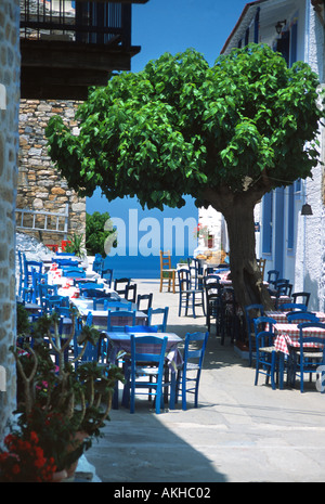 Al Fresco Taverna Patitiri alte Stadt Alonissos Alonnisos griechischen Sporaden Insel Ägäis Griechenland EU Europäische Union EWG Europa Stockfoto