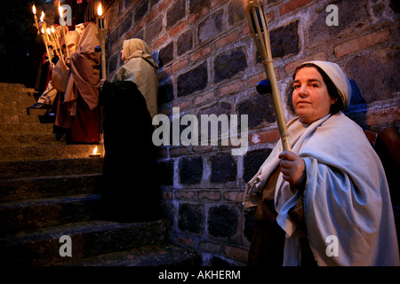 Via Crucis, Savoca, Sizilien, Italien Stockfoto