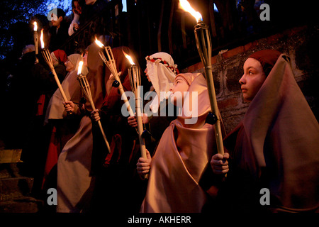 Via Crucis, Savoca, Sizilien, Italien Stockfoto