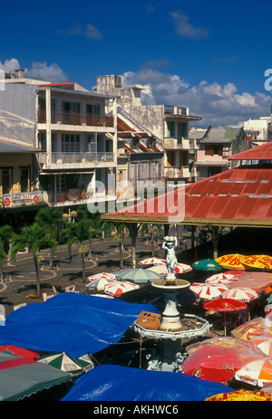 Anbieter im Zentralmarkt in Pointe-à-Pitre auf Grande-Terre Insel Guadeloupe Frankreich Stockfoto