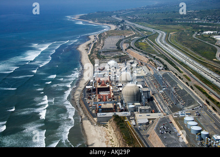 Luftbild des Kernkraftwerks auf Kalifornien Küste Stockfoto