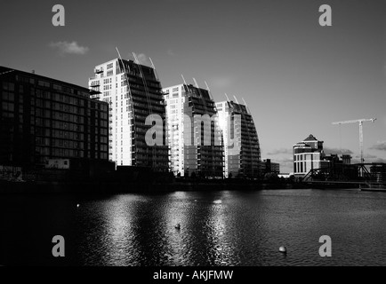 Moderne Wohnungen, Salford Quays, Manchester, UK Stockfoto