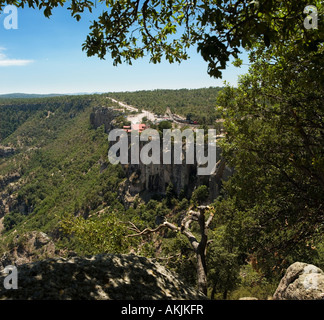 aus Aussicht auf die Berge und Posada Mirador Hotel Divisadero Chihuahua Mexiko Stockfoto