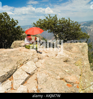 Divisadero Sierra Madre Canyon Berge Vista hohe Ansicht malerische Flucht Chihuahua Mexiko Raum offene breite Wochenende Abenteuer Klettern Stockfoto