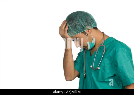 Gestresster Arzt Chirurg Stockfoto