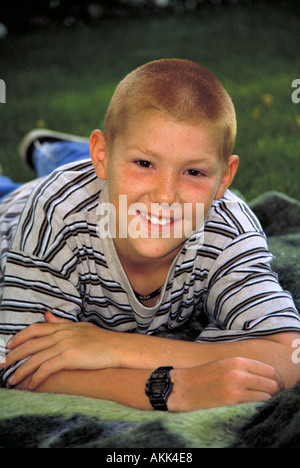 Junior High Jugend Outdoor Portrait St Paul Minnesota Stockfoto