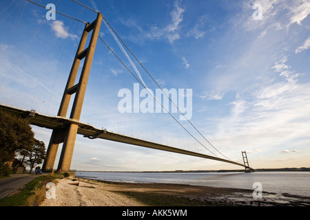 Humber Bridge, East Yorkshire mit North Humberside beitreten Stockfoto