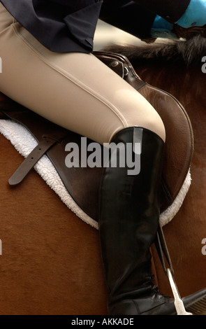 Pferd und Reiter geben Anzeigen im Kentucky Horse Center für Touristen zu sehen, USA Stockfoto