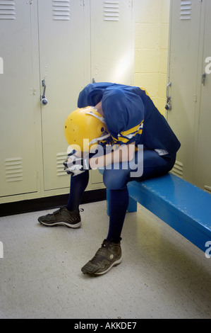 Deprimiert nach Verlust High School Football Aktion Port Huron, Michigan Stockfoto