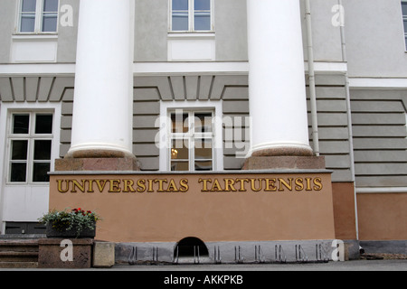 Tartu Estland - Detail des Hauptgebäudes der Universität Tartu, die zweite Stadt Estlands, Osteuropa Stockfoto