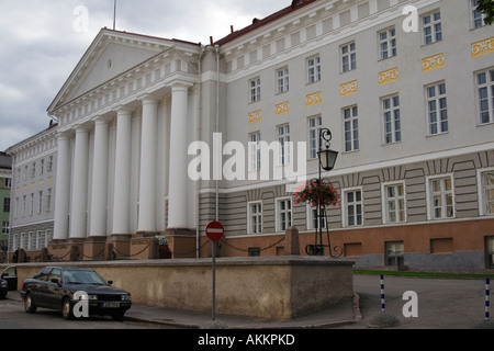 Tartu Estland - Front des Hauptgebäudes der Universität Tartu, die zweite Stadt Estlands, Osteuropa Stockfoto