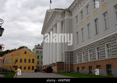 Tartu Estland - Front des Hauptgebäudes der Universität Tartu, die zweite Stadt Estlands, Osteuropa Stockfoto