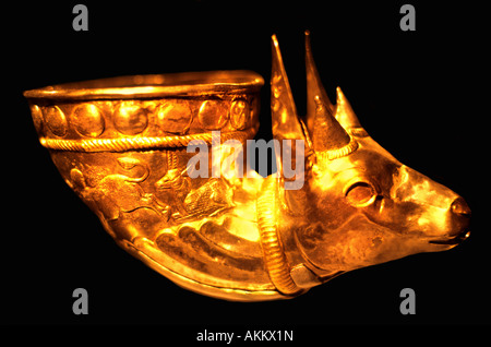 Sasanian Schiff Iran 300-400A.D. Gold Kuh trinken Schüssel lief Iran Afghanistan Stockfoto