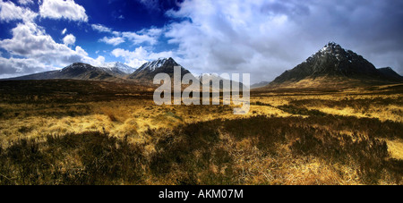 Glen Etive Panorama im schottischen Hochland Stockfoto