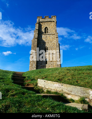 St. Michaels Tower auf dem Glastonbury Tor, Somerset, England Stockfoto