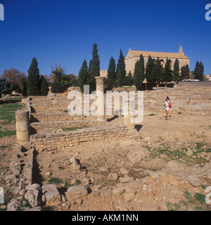 Gut erhaltene Überreste der römischen Stadt Pollentia in Altstadt von Alcudia, Nord-Ost-Mallorca, Balearische Inseln, Spanien. Stockfoto