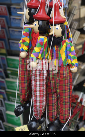 Marionette Puppe Souvenirs zum Verkauf in Florenz Stockfoto