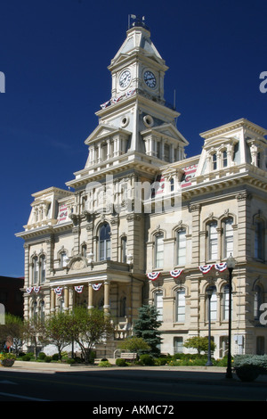 Gerichtsgebäude in Zanesville Ohio USA Muskingum County Baujahr 1874 Second Empire amerikanische Architektur Stockfoto