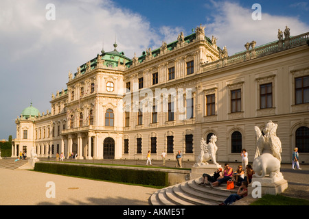 Blick auf Schloss Belvedere Wien Österreich Stockfoto