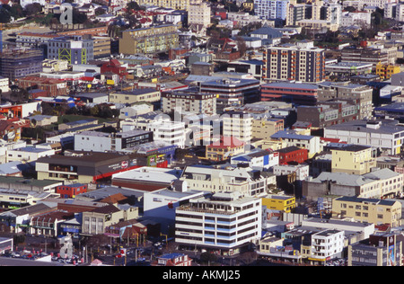 Blick von der Dachterrasse des Vororts in Wellington Nordinsel Neuseeland Stockfoto