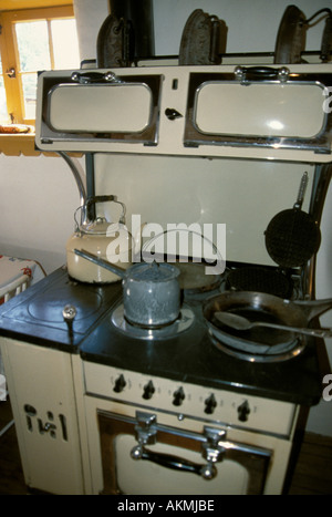 Innenausbau Küche E L Blumenshein Hause und Museum in der Nähe von Main-Marktplatz der Innenstadt von Taos New Mexico USA Stockfoto