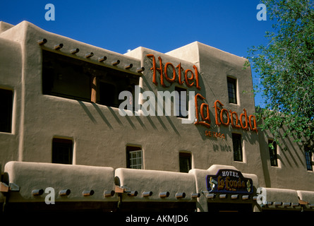 Hotel La Fonda de Taos auf Town Plaza Main Square Taos New Mexico USA Stockfoto