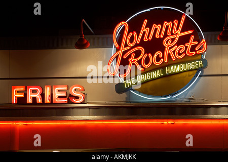 Melrose Avenue, Johnny Rockets berühmten Diner, Los Angeles, California, Vereinigte Staaten Stockfoto