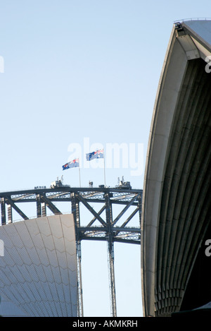 Sydney Harbour Bridge vom Opernhaus gesehen Stockfoto