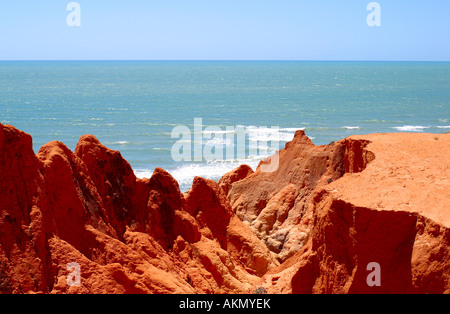 Bunte rote Sanstone Formationen in Canoa Quebrada Ceara Brasilien Südamerika Stockfoto