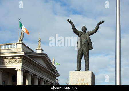 Statue von Big Jim Larkin union Veranstalter an Dublin s Hauptverkehrsstraße O Connell Street Dublin Irland Stockfoto