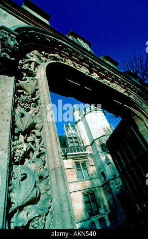 Paris Frankreich, niedriger Winkel, Aussicht, 'Cluny Museum' 'Musee national du Moyen Age' 'Thermes de Cluny' Eingang 6 Place Paul Painlevé 75005 Stockfoto