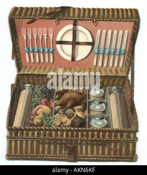 Chromolithographed gestanzt Weihnachtsgrußkarte um 1880 Stockfoto