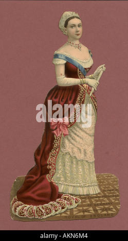 Chromolithographed Würfel schneiden Schrott "Vicky", Princess Royal, Kronprinzessin von Deutschland (1840-1901) um 1880 Stockfoto