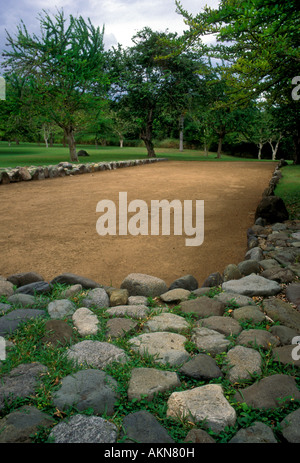 Batey, Ballspielplatz, Tibes Eingeborene zeremonielle Zentrum, in der Nähe von Stadt Ponce, Puerto Rico Stockfoto