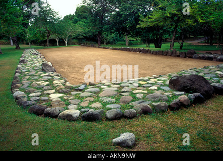 Batey, Ballspielplatz, Tibes Eingeborene zeremonielle Zentrum, in der Nähe von Stadt Ponce, Puerto Rico Stockfoto