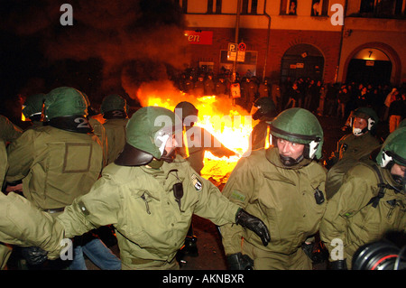 Krawalle am 1. Mai, Berlin, Deutschland Stockfoto