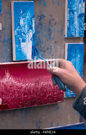 Künstler malen auf der Place du Tertre Montmartre Paris France Stockfoto